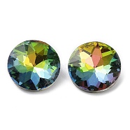 Glass Rhinestone Cabochons, Pointed Back & Back Plated, Faceted, Diamond, Colorful, 18x7.5~8mm(GLAA-D016-03D)