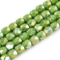 Electroplate Glass Beads Strands, AB Color Plated, Faceted, Column, Yellow Green, 5.5x5mm, Hole: 1.2mm, about 99pcs/strand, 21.85 inch(55.5cm)(X-EGLA-N002-13-A08)