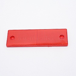 (Clearance Sale)Plastic Adhesive Reflective Stickers for Cars, Rectangle with Hole, Red, 150x47x6mm, Hole: 5mm(AJEW-WH0239-17B)