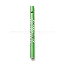 304 Stainless Steel Round Tube Pendants, Wind Chime Making Supplies, Column, Lawn Green, 79x6mm, Hole: 2.5mm(STAS-Q316-06C)