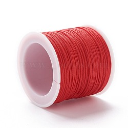 Braided Nylon Thread, DIY Material for Jewelry Making, Red, 0.8mm, 100yards/roll(X-NWIR-K013-A08)