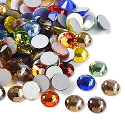 Glass Flat Back Rhinestone, Grade A, Back Plated, Faceted, Half Round, Mixed Color, 7.1~7.3mm, about 288pcs/bag(RGLA-C002-SS34-M)