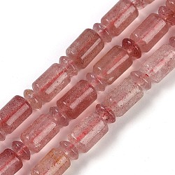 Natural Strawberry Quartz Beads Strands, with Rondelle Beads, Column, 10x7mm, Hole: 1mm, about 60pcs/strand, 15.75''(40cm)(G-M420-C04-02)