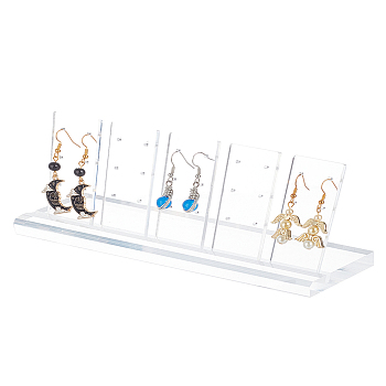 Transparent Acrylic Earring Display Stands, Earring Organizer Holder with 5Pcs Display Cards, Clear, Finish Product: 23x5.45x7.5cm, about 6pcs/set