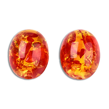 Resin Imitation Amber Beads, Oval, Red, 19.5x15.5mm, Hole: 2.1~2.7mm