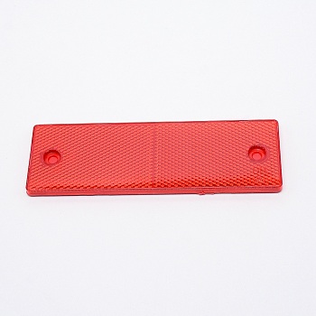 (Clearance Sale)Plastic Adhesive Reflective Stickers for Cars, Rectangle with Hole, Red, 150x47x6mm, Hole: 5mm