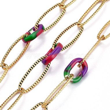 Green Brass Paperclip Chains Chain