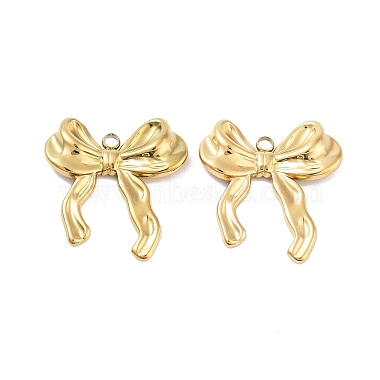 Real 18K Gold Plated Bowknot 316 Surgical Stainless Steel Pendants