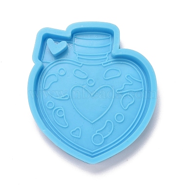 Corazón botella de perfume colgante moldes de silicona(X-DIY-M034-25)-2