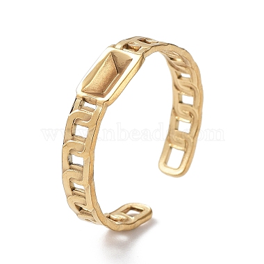 Real 14K Gold Plated Rectangle 304 Stainless Steel Ring Components