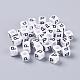 Letter P White Cube Letter Acrylic Beads for Name Jewelry Making(X-PL37C9308-P)-1