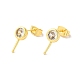Brass Micro Pave Cubic Zirconia Studs Earrings Findings(EJEW-H128-02G)-1