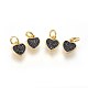Brass Micro Pave Cubic Zirconia Charms(ZIRC-G150-03A)-1
