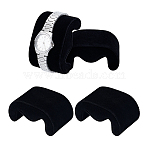 Velvet Jewelry Watch/Bracelet Display Pillows, M Shape, Black, 7.8x5x3.8cm(ODIS-WH0043-195A)