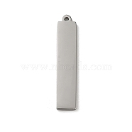 304 Stainless Steel Pendants, Laser Cut, Rectangle Charm, Stainless Steel Color, 30x6x1.5mm, Hole: 1.2mm(STAS-K270-08B-P)
