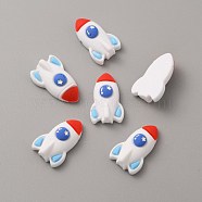 Space Theme Opaque Resin Cabochons, Rocket, Colorful, 24.5x15x7mm(CRES-WH0001-51)