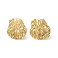 Ion Plating(IP) 304 Stainless Steel Stud Earring for Women, Leaf, Real 18K Gold Plated, 18.5x18.5mm, Pin: 0.8mm(EJEW-I285-18G)