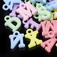 AS Plastic Charms, Mixed Letters, Mixed Color, 13~14x5~13x4mm, Hole: 2mm(X-MACR-S273-16)