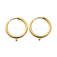 304 Stainless Steel Stud Earring Findings for Women, Round, Ring, Ion Plating(IP), Real 14K Gold Plated, 16.5x1.5x15.5mm(EJEW-M068-08G)