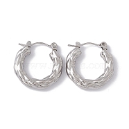 304 Stainless Steel Thick Hoop Earrings for Women, Stainless Steel Color, 20x20x3.5mm, Pin: 0.6mm(EJEW-E199-10P)