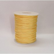 Nylon Thread, Champagne Yellow, 1.5mm, about 100yards/roll(NWIR-G006-1.5mm-17-WH)
