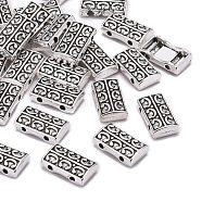 Tibetan Style Multi-Strand Links, Rectangle, Lead Free and Cadmium Free, Antique Silver, 14x8x3mm, Hole: 2mm, about 725pcs/kg(TIBEB-LF9215YKG-AS-LF)