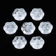 Imitation Jade Glass Beads, Bear Claw Print Shaped, White, 13.5x15x8.5mm, Hole: 1mm(GLAA-S054-17)
