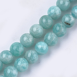 Natural Amazonite Beads Strands, Grade A, Round, 6mm, Hole: 0.8mm, about 30~33pcs/strand, 7.4 inch(G-S333-6mm-022)