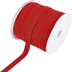 Cotton Twill Tape Ribbons, Herringbone Ribbons, for Sewing Craft, Red, 3/8 inch(10mm)x0.84mm, about 80yards/roll(73.15m/roll)(OCOR-WH0058-35H)