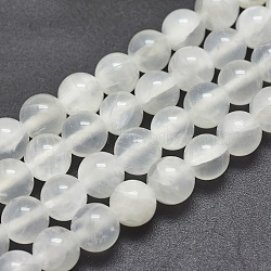 Natural Selenite Beads Strands, Round, 8mm, Hole: 1mm, about 49pcs/strand, 15.7 inch(40cm)(G-G792-24C)