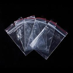 Plastic Zip Lock Bags, Resealable Packaging Bags, Top Seal, Rectangle, Clear, 9x6cm, Unilateral Thickness: 1.2 Mil(0.03mm)(X-OPP06)