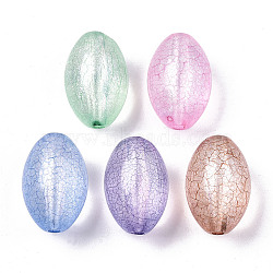 Transparent Crackle Acrylic Beads, Oval, Mixed Color, 19.5x13mm, Hole: 2mm(X-CACR-N003-36)