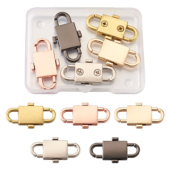 5 Colors Adjustable Alloy Chain Buckles, for Chain Strap Bag Accessories, Mixed Color, 32x17x5mm, Hole: 6x6mm, 5pcs/box
