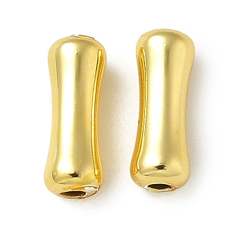 Rack Plating Brass Beads, Long-Lasting Plated, Lead Free & Cadmium Free, Bone, Golden, 8x3mm, Hole: 1.2mm