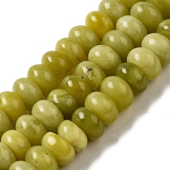 Natural Xinyi Jade/Southern Jade Beads Strands, Rondelle, 10x6~6.5mm, Hole: 1mm, about 59~61pcs/strand, 14.57~15.16 inch(37~38.5cm)