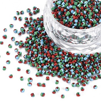12/0 Glass Seed Beads, Opaque Colours Seep, Light Sky Blue, 2mm, hole: 0.8mm