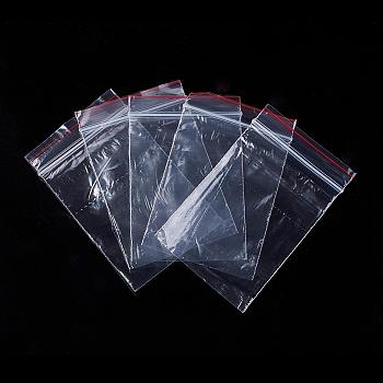Plastic Zip Lock Bags, Resealable Packaging Bags, Top Seal, Rectangle, Clear, 9x6cm, Unilateral Thickness: 1.2 Mil(0.03mm)