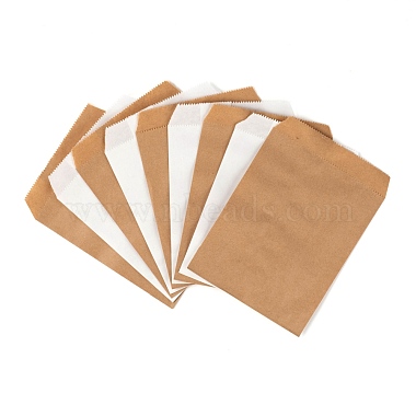 100шт 2 цвета белые и коричневые пакеты из крафт-бумаги(CARB-LS0001-04)-3