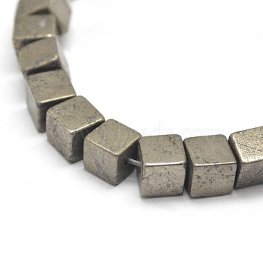 Cube Natural Pyrite Beads Strands(G-I126-17-3x3mm)-3