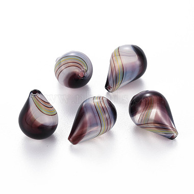 Coconut Brown Teardrop Glass Beads