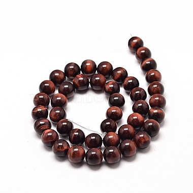 Natural Red Tiger Eye Round Bead Strands(X-G-P072-52-10mm)-2