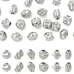 24Pcs 6 Styles Hammered 304 Stainless Steel Beads, Nuggets, Stainless Steel Color, 6.5~8.5x5.5~7x4.5~6.5mm, Hole: 1.8mm, 4pcs/style(STAS-YW0011-32)