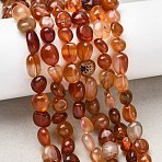 Natural Red Agate Beads Strands, Nuggets, Tumbled Stone, 6~10x6~8x4~5mm, Hole: 1mm, about 28~30pcs/strand, 7.87''(20cm)(G-B161-A01)