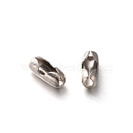 304 Stainless Steel Ball Chain Connectors, Stainless Steel Color, 9x3.5mm, Fit for 2.4mm ball chain(STAS-H346-01)