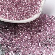 Baking Paint Glass Seed Beads, Peanut, Pink, 3.5~4x2~2.5x2~2.3mm, Hole: 0.8mm(SEED-K009-03B-11)