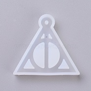 Pendant Silicone Molds, Resin Casting Molds, For UV Resin, Epoxy Resin Jewelry Making, Pyramid, White, 49x53x8mm, Hole: 3mm(X-DIY-G009-12)