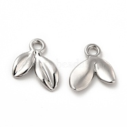 Rack Plating Alloy Leaf Charms, Cadmium Free & Lead Free, Platinum, 11.5x11x2mm, Hole: 1.8mm(FIND-G044-07P)