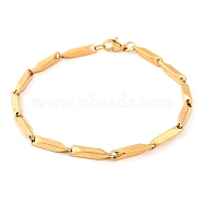 304 Stainless Steel Rectangle Link Bracelets for Women, Golden, 8-1/4 inch(20.8cm)(BJEW-G711-10G)