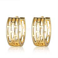 Brass Hoop Earrings, Golden, 14x14.5x5.5mm, Pin: 0.9mm(EJEW-S205-JN460-2)