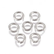 304 Stainless Steel Textured Jump Rings, Open Jump Rings, Round Ring, Stainless Steel Color, 16 Gauge, 7x1.2mm, Inner Diameter: 4.5mm(STAS-L234-168P)